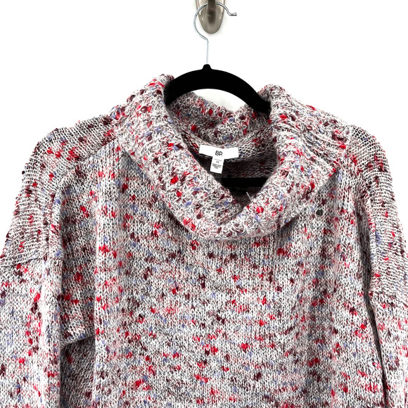Nordstrom BP Blue Cashmere Nep Slouchy Confetti Cowl Neck Sweater in Medium NWT - Picture 3 of 9